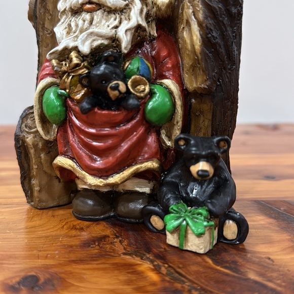 Vtg The Lost Woodsman Rick Rowley Forest Collection Santa Black Bears Ho Ho Ho - Picture 2 of 6
